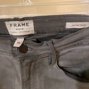 Frame Le High Skinny Jeans, Grey, size 28